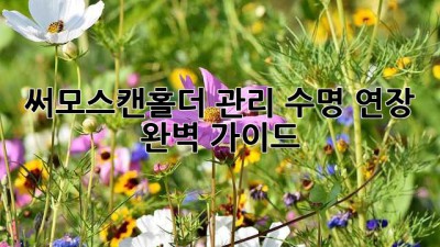 써모스캔홀더 관리: 수명 연장 완벽 가이드